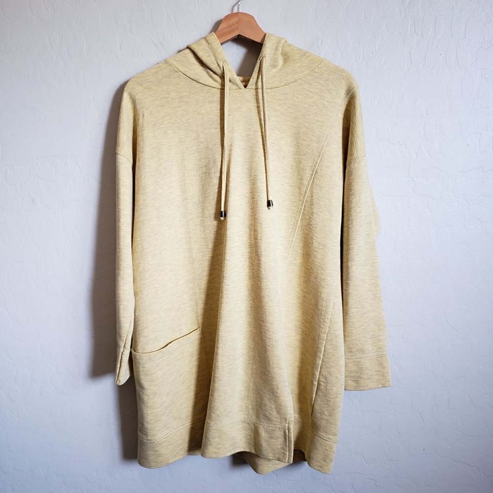 Soft Surroundings Soho Yellow Hoodie Tunic Heathered Grey Size Women's Medium
